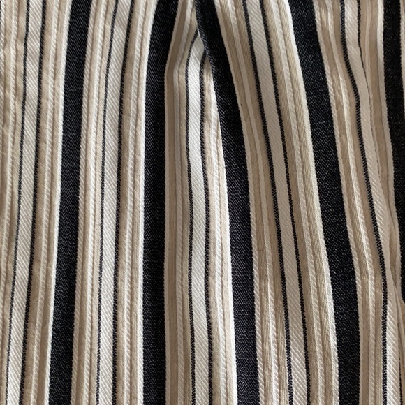 EXPRESS black/tan/white linen high rise ankle pant - Picture 4 of 4